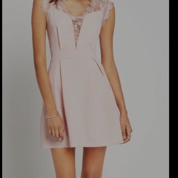 BCBG Generation Rose Smoke Lace Pleated Mini Dress Size 2 - Picture 9 of 16